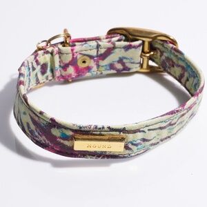 Leather Dog Collar by Hound Collection with Gold Bar Logo